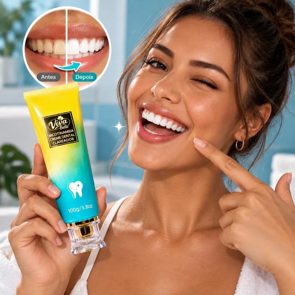 VivaBelle Creme Dental com Niacinamida - Clareamento Suave para Uso Diário