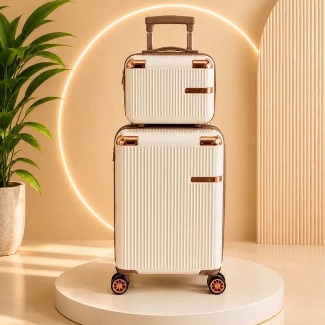 Conjunto Mala de Viagem 10kg e Frasqueira com Cadeado TSA e Roda Dupla 360°