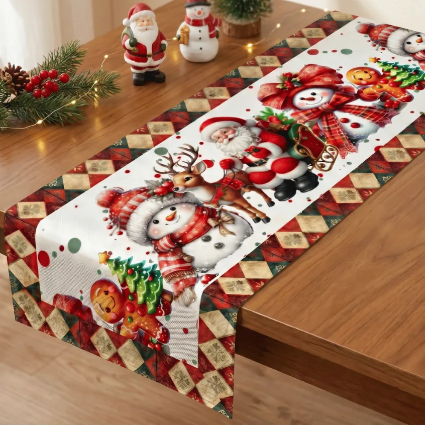 Caminho de Mesa de Natal 1,30 x 0,50 m - Mesa Posta