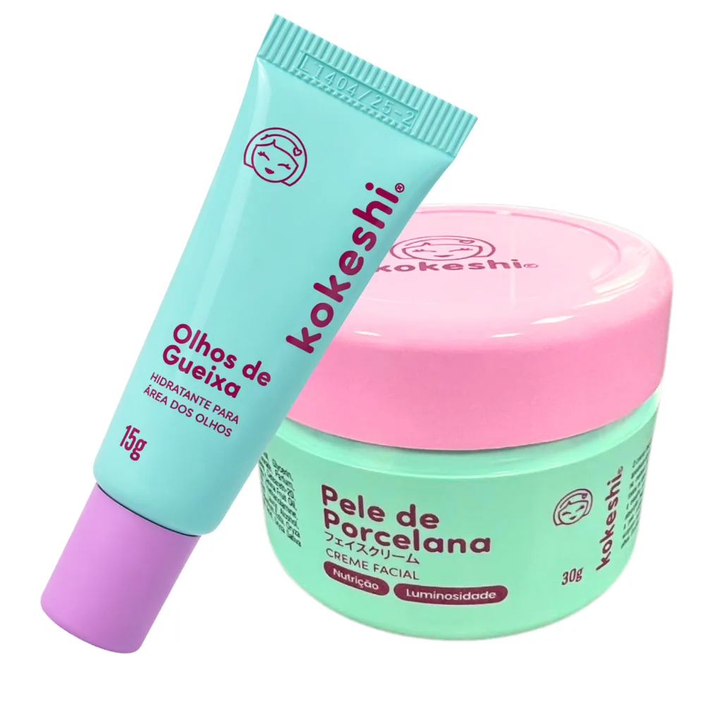 Kit Dupla Renovadores Faciais Kokeshi Pele Porcelana e Olhos Gueixa
