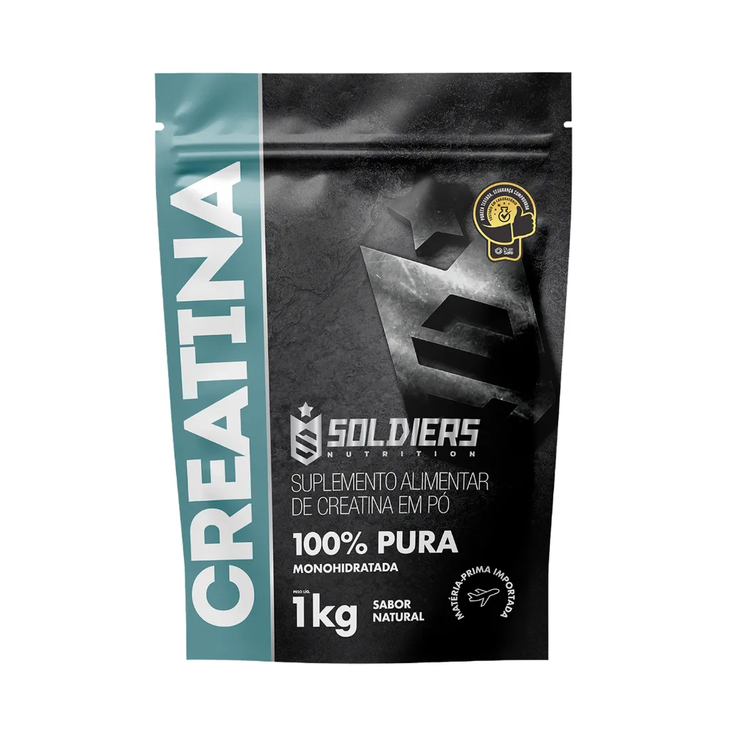 Creatina Monohidratada em Pó 100% Pura Importada - Soldiers Nutrition