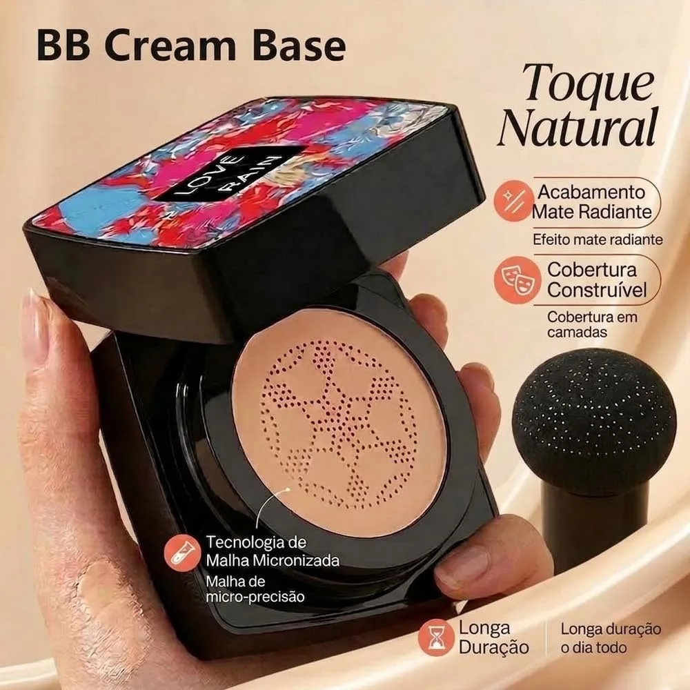 BB Cream Base e Corretivo com Esponja Formato de Cogumelo - Martin Natural HB2006