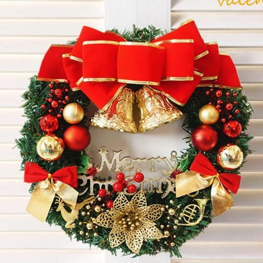 Guirlanda Natalina de Luxo 35 cm com LED para Porta