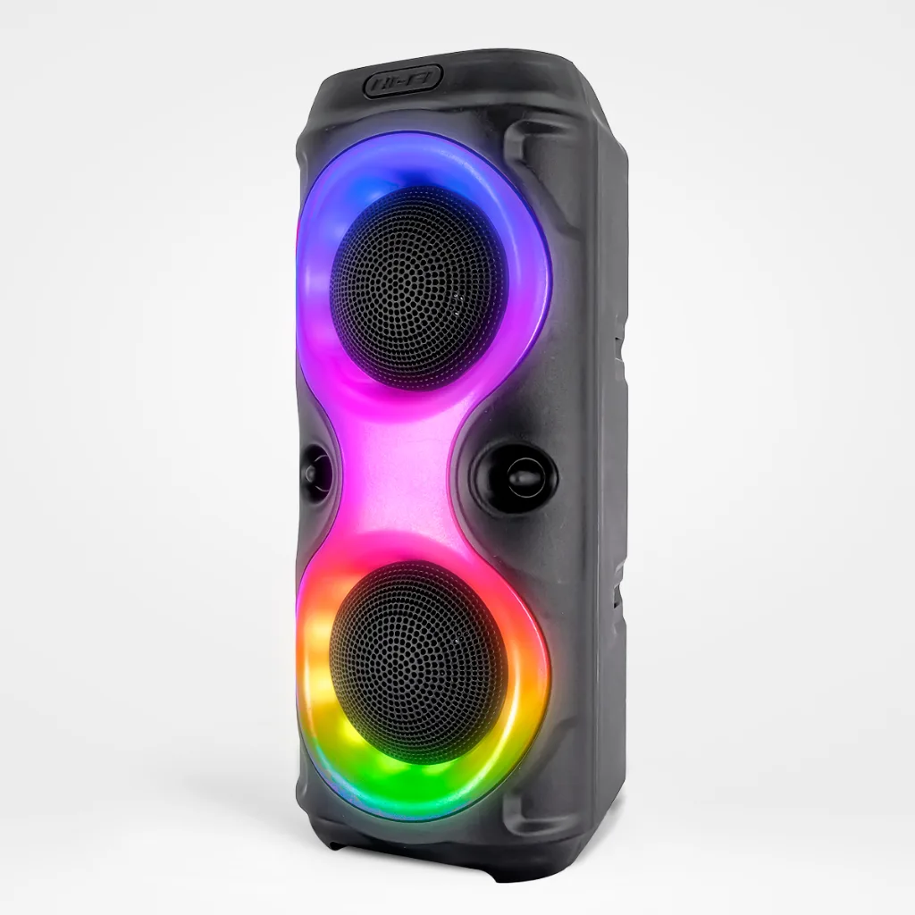 Caixa de Som Bluetooth Portátil com LED RGB, FM, USB e TWS 30W