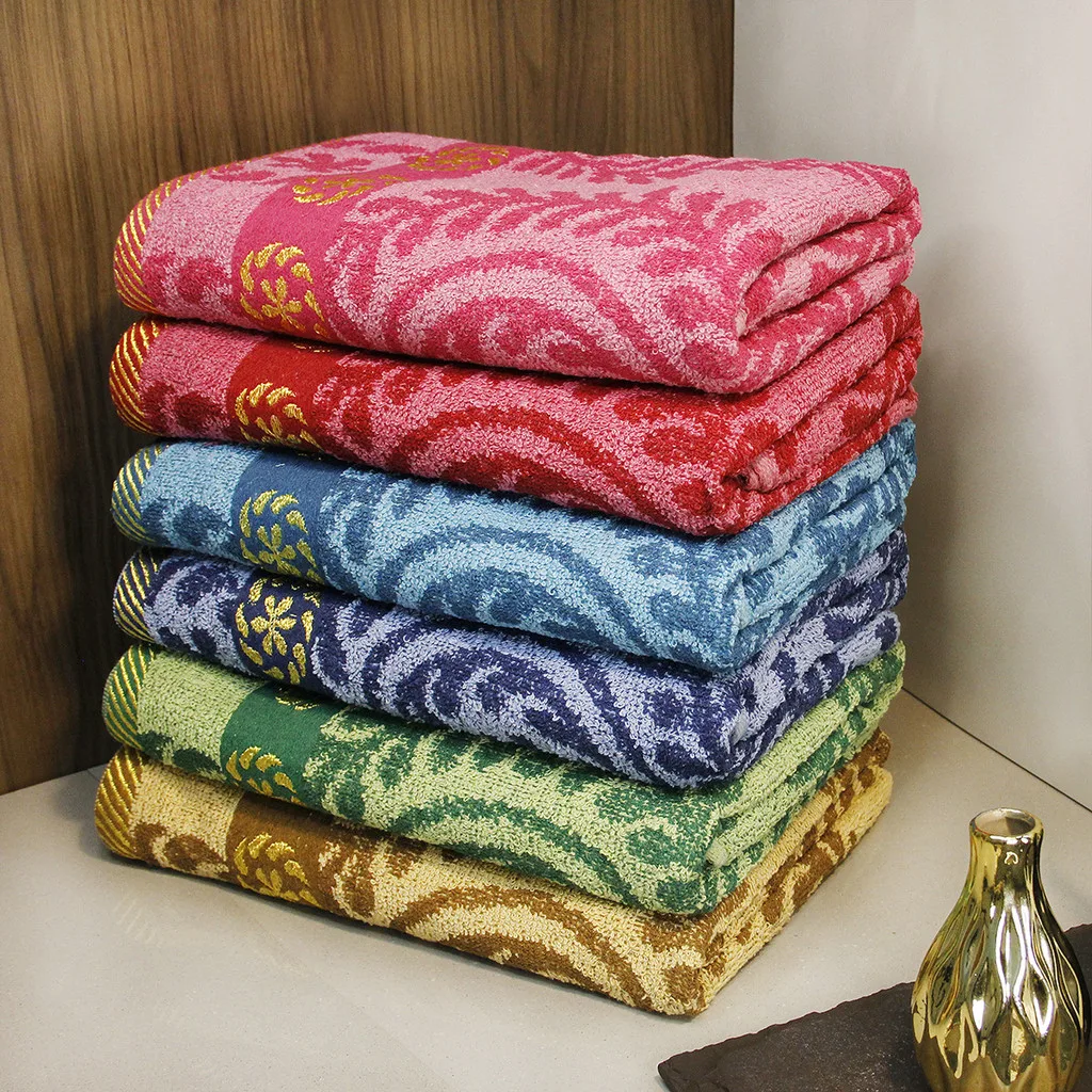 Kit Toalhas de Banho Estampadas Grandes 140x70cm Felpudas Bordadas Sortidas