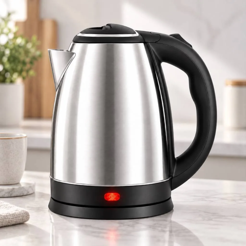 Chaleira Jarra Elétrica Térmica Inox Prateada 1,8 Litros 1000W com Tampa