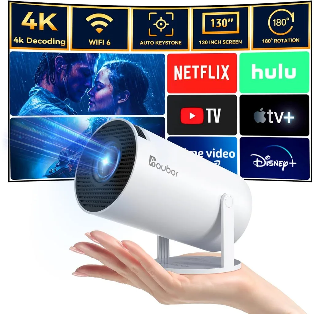 Projetor HY300 Portátil Smart Android 11 com HDMI, Wi-Fi, Bluetooth e Alto-Falante