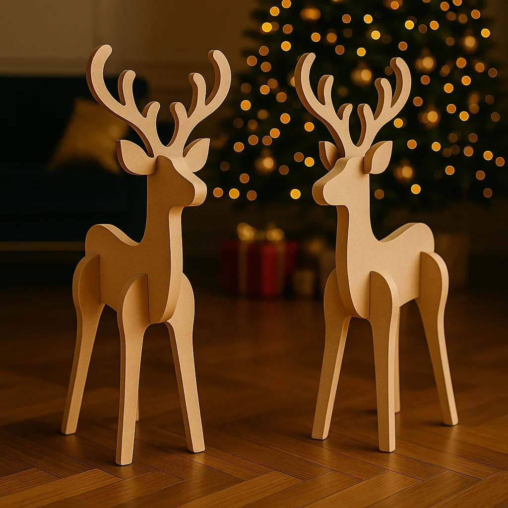 Rena de Natal com Trenó - Enfeite para Decoração Natalina