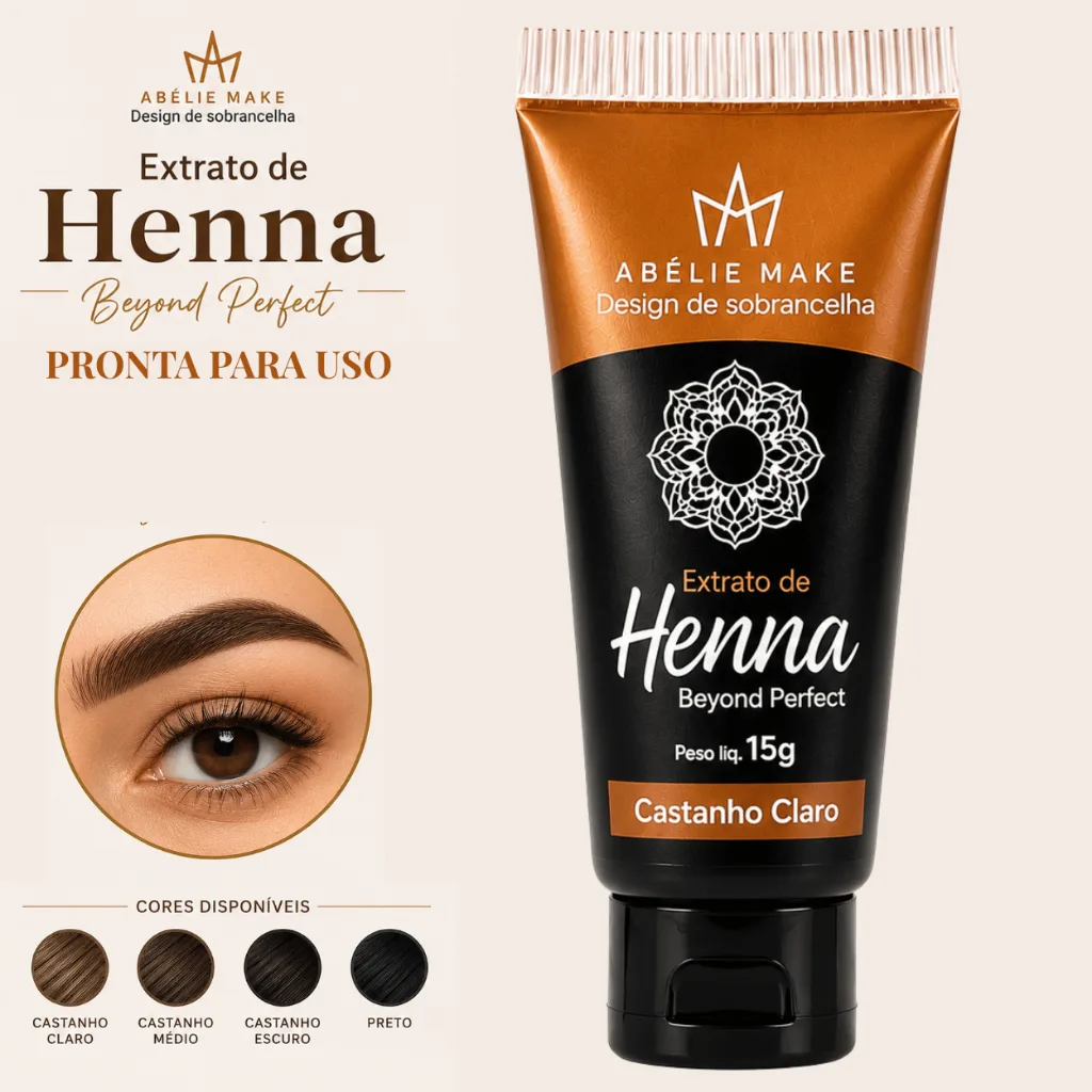 Extrato de Henna Pronto para Uso - Design de Sobrancelha, Castanho Claro 15g
